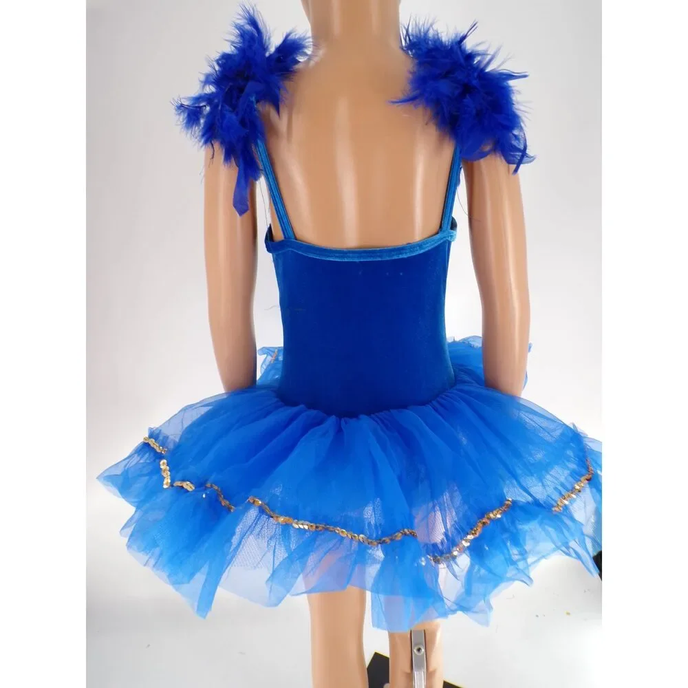 Pre-Owned Dance Costume Curtain Call E2592 XS Child Royal Blue Jazz